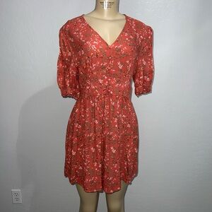 Time and Tru Women's Mini Dress - Floral Red